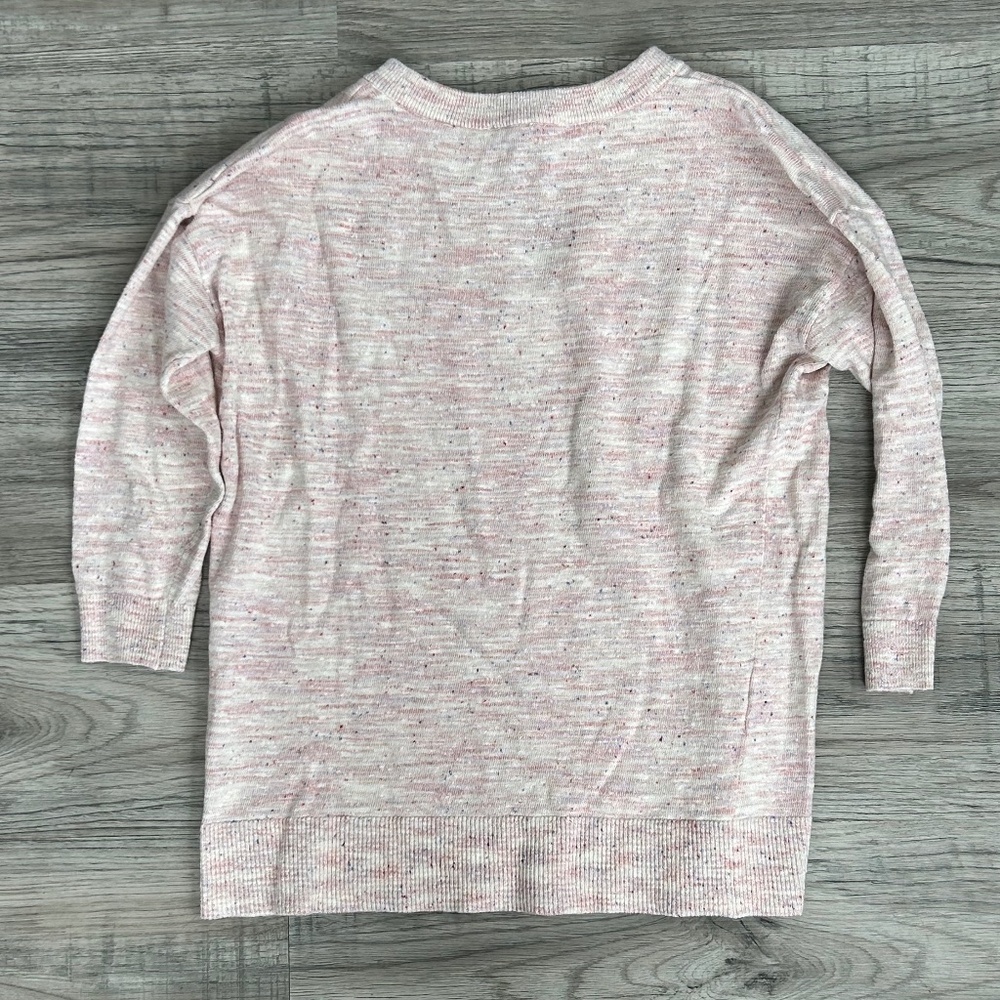 Loft Pale Pink Light Weight Sweater w/3/4 Length arm Sz XSP - Picture 2 of 7
